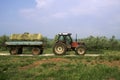 Old farm tractor with van Royalty Free Stock Photo