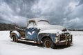 Old Farm Truck, Snow, Winter Royalty Free Stock Photo