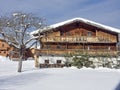Old farm in winter in Tyrol Royalty Free Stock Photo