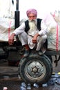 An old farmer in farmer protest in India, December 27, 2020 Royalty Free Stock Photo