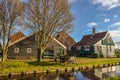 Old farmhouses at the Zaanse Schans near Koog aan de Zaan, Holland Royalty Free Stock Photo