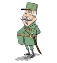 Old fashion army general dressed in green uniform Royalty Free Stock Photo