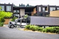 Old fashion classic black big rig semi truck with extended cab for truck driver rest unloading cargo delivered in refrigerator Royalty Free Stock Photo