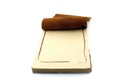 Old fashion leather notepad Royalty Free Stock Photo