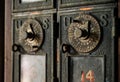 Old fashion post office boxes Royalty Free Stock Photo