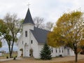 Old Fashion White Church with a Steeple