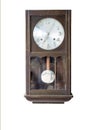 Old-fashion wooden clock with pendulum Royalty Free Stock Photo