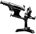 Vintage microscope isolated