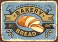 Old fashioned bakery sign with sliced bread