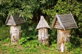 Old-fashioned beehives Royalty Free Stock Photo