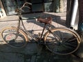 old-fashioned bicycles, brown like rusty, increasingly favored and sought after by hobbyists