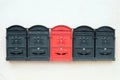 Old-fashioned mailboxes on the wall Royalty Free Stock Photo