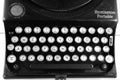 Old Fashioned Black and White Typewriter, Closeup Keys