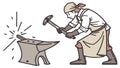 Old-Fashioned Blacksmith at Work Iron Anvil Vector, vector design Generative AI Royalty Free Stock Photo