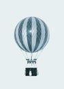 Old fashioned blue helium balloon