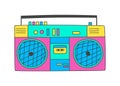 Old fashioned, boombox from 90s. Royalty Free Stock Photo