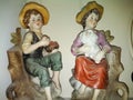 old fashioned boy and girl figurines Royalty Free Stock Photo