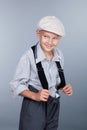 Old fashioned boy and looking sideways Royalty Free Stock Photo