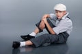 Old fashioned boy sitting Royalty Free Stock Photo
