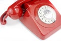 Old fashioned bright red telephone handset Royalty Free Stock Photo