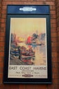 Old fashioned British Railways advertising for the East Coast and Lincolnshire UK
