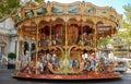 Old-fashioned carousel Near The Palais Des Papes in Avignon, France Royalty Free Stock Photo