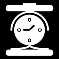 Old-fashioned clock isolated on a black background. Vector. Royalty Free Stock Photo