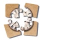 Old-fashioned clock print on puzzle pieces Royalty Free Stock Photo