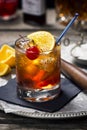 Old Fashioned Cocktail with Ingredients Royalty Free Stock Photo