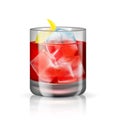 Old-fashioned cocktail isolated on the white background. Vector illustration of the hard beverage. Royalty Free Stock Photo