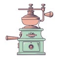 Old fashioned coffee grinder, isolated machinery icon Royalty Free Stock Photo