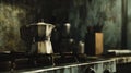 Old-fashioned coffee makerin the kitchen Royalty Free Stock Photo