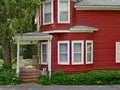 Old fashioned colorful painted clapboard house