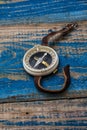 Old-fashioned compass Royalty Free Stock Photo