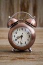 Old Fashioned Copper Alarm Clock Royalty Free Stock Photo