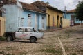 Old fashioned Cuban car in the street of Trinidad