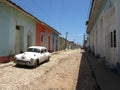 Old fashioned Cuban car in the street of Trinidad