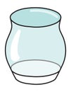 Old fashioned double whiskey tumbler rocks cocktail glass. Stylish doodle cartoon style gin colored vector illustration Royalty Free Stock Photo