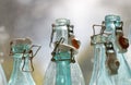 Old Fashioned Empty Glass Bottles Closeup