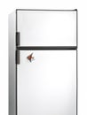 Old fashioned fridge with a fish magnet Royalty Free Stock Photo
