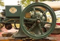 An old-fashioned gas engine at a summer fair in kentucky