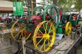 Old-fashioned gas engines at a summer fair in kentucky