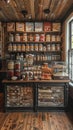 Old-fashioned general store with wooden counters candy jars Royalty Free Stock Photo