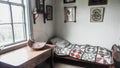 Old Fashioned German Bedroom with Quilt