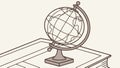 Old-Fashioned Globe on a Desk, Geography and Learning vector design Generative AI Royalty Free Stock Photo