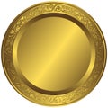 Old-fashioned golden plate Royalty Free Stock Photo