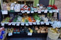 grocery store with outdoor display of vegetables in front