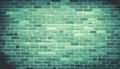 Old fashioned grunge wallpaper with green textured effect and stained brick wall generated by AI