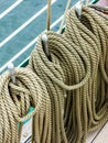 Old fashioned harbor marina sailboat ropes