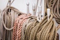 Old fashioned harbor marina sailboat ropes